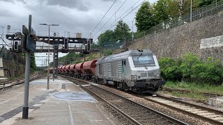 Fret BB75000 et TER BB22200 en gare de Étampes [upl. by Leasa671]