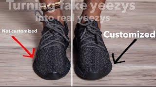 CUSTOMIZING FAKE YEEZYS TO LOOK LIKE REAL YEEZYS [upl. by Roderic364]