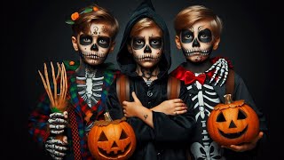 🎃 Trick or treat – AIgegenereerd Kinderlied voor Halloween 👻  Enge Afbeeldingen [upl. by Akinhoj]