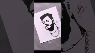 carryminati drawing with black marker 😍😍sorth drawing art [upl. by Russel]