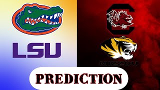 PREDICTION FLORIDA VS LSU SOUTH CAROLINA VS MISSOURI [upl. by Neerihs]