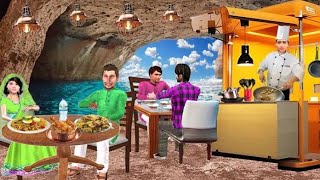 Cave Restaurant Worlds Famous Street Food Cooking Hindi Kahani cartoon trading video [upl. by Ber]