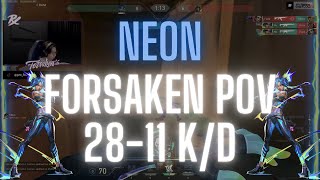 PRX f0rsakeN POV Neon on Lotus 2811 KD VALORANT Pro POV [upl. by Gamali]