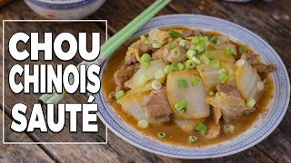 Chou Chinois sauté à la viande  Recette facile  Le Riz Jaune [upl. by Elolcin]