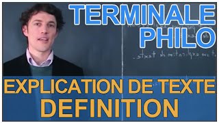 Lexplication de texte  définition  Philosophie  Terminale  Les Bons Profs [upl. by Brenn17]