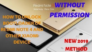 How to unlock bootloader of redmi note 4 without permission in hindi [upl. by Ahsaekal]