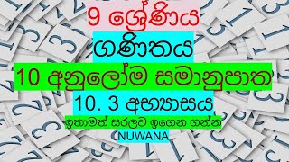 grade 9 maths 103 අභ්‍යාසය10 අනුලෝම සමානුපාත [upl. by Lux]