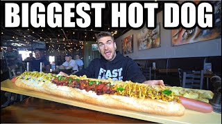 quotNO WAY YOU FINISHquot 3 FEET LONG HOT DOG EATING CHALLENGE 1 Meter Long  Nathans Hot Dog Challenge [upl. by Jeremias]