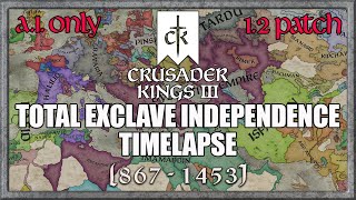 Crusader Kings III Timelapse  867 to 1453  Total Exclave Independence Patch 12 [upl. by Lefton]