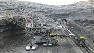 Wheel Bucket Excavator Working On Coal Mines [upl. by Utley]