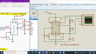 Astable Multivibrator simulation in Proteus using 555 timer [upl. by Geer592]