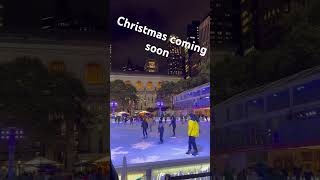 New York Bryant Park Ice Rink Christmas coming soon newyork icerink skating christmas [upl. by Anir]