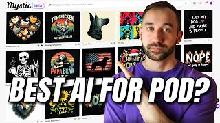 🤑BEST AI Art Generator for PRINT ON DEMAND Mystic POD Tutorial [upl. by Eniahs]