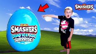 ZURU Smashers Series 4 Dino Ice Age HUGE Egg Surprise [upl. by Genesa]