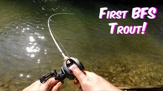 Bait Finesse Trout Fishing  My First Catch on BFS [upl. by Ilime]