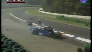 Eric Comas huge crash at Hockenheim 1991 practice [upl. by Atiuqal]