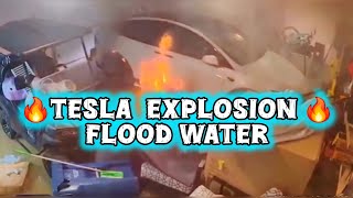 Tesla Explosion from Flood Water 💧 [upl. by Arundel]