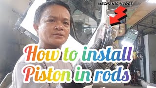 HOW TO INSTALL PISTONs AND ROD  INCLUDING RING FILING [upl. by Martinsen]