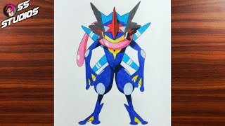 How To Draw Ash Greninja Pokemon  Drawing Pokemon [upl. by Starr]