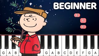 O Christmas Tree  Charlie Brown  BEGINNER PIANO TUTORIAL [upl. by Bourn26]