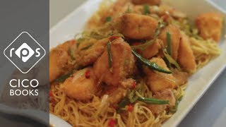 Stirfried Fish amp Ginger Noodles Recipe [upl. by Kreg588]