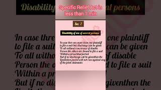 Legal disability in limitation actspecific relief actcpc notesllb notesshortsviral [upl. by Lehrer]