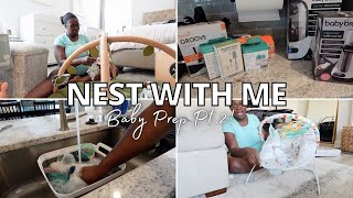 NEST WITH ME  38 WEEKS PREGNANT BABY HAUL WASHING BOTTLES ASSEMBLING FURNITURE BABY PREP [upl. by Amron726]