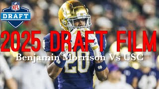 Film Room Notre Dame DB Benjamin Morrison Vs USC [upl. by Ardnuas]