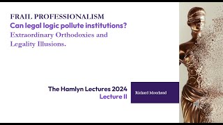 Hamlyn Lecture II Can legal logics pollute institutions [upl. by Cox]