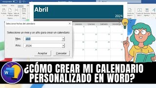 COMO CREAR MI CALENDARIO PERSONALIZADO EN WORD [upl. by Kerred]