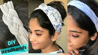 DIY 3 ways to make stylish headbands from old Tshirts [upl. by Shannah747]