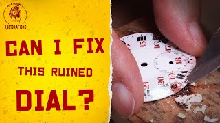 Can I fix this ruined dial  Omega pocket watch restoration [upl. by Caffrey]