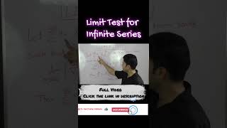 Limit Test for Infinite Series Explained in 1 Minute 🚀shorts maths infiniteseries [upl. by Elleiand655]