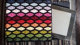 Tutorial Funda Tablet Crochet o Ganchillo Punto Ondas Wave Stitch [upl. by Knoll651]