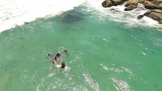 Drone Captures Dramatic Rescue Of Swimmers Caught In A Rip Current [upl. by Fradin]