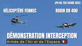 Hélicoptère Fennec interception DR400 JPO BA 702 Avord 2023 [upl. by Adnauq]