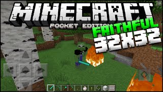 Minecraft PE Faithful 32x32 Texture Pack  MCPE 0143 TP Pocket Edition [upl. by Drarrej]