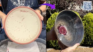 689 Applying Multiple Glazes on a Large Chattering Texture Bowl with HsinChuen Lin 林新春 大碗多層釉彩上釉示範 [upl. by Savill379]