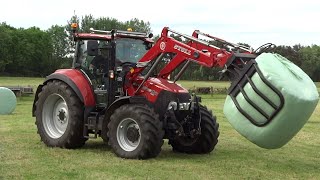 Pressing  Wrapping  Collecting Bales  Case IH  Fendt  McHale  Lely [upl. by Llig911]