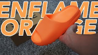 PERFECT SUMMER SLIDE Yeezy Slide Enflame Orange Review [upl. by Arianne631]