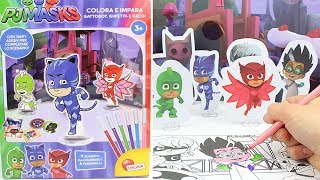 PJ Masks Super Pigiamini ✏️ La Scatola Colora e Impara con Gufetta Gattoboy e Geco [upl. by Ahsilav608]