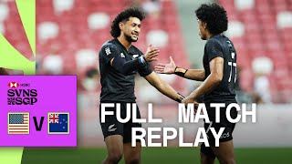 All Blacks 7s edge epic  USA v New Zealand  Singapore HSBC SVNS  Full Match Replay [upl. by Leodora]