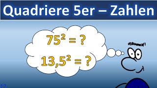 Mathe Rechentrick  5erZahlen im Kopf quadrieren [upl. by Eillod531]