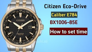 How to set the time and date Citizen EcoDrive E784  Perpetual Calendar [upl. by Firmin]