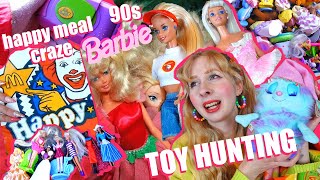 TOY amp DOLL HUNTING 90s Barbie Happy Meal toys at flea markets  Polly Pocket Barbie fashion [upl. by Ellwood]