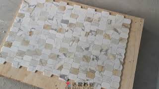 Polished Montage Calacatta Gold Marble Mosaic Tile [upl. by Mcwilliams]