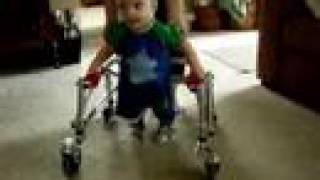 Owen learning to walk  15 mo spina bifida kaye walker [upl. by Oniger]