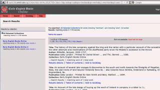 Search Tips Early English Books OnlineText Creation Partnership EEBOTCP [upl. by Demmy566]