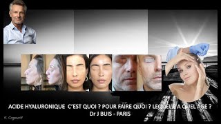 ACIDE HYALURONIQUE C’EST QUOI  POUR FAIRE QUOI  LEQUEL  A QUEL AGE  Dr J BUIS PARIS [upl. by Thorin]