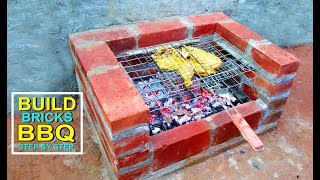 How To Build Bricks BBQ Grill at Home  Build Barbeque Homemade  Craft Village [upl. by Anier]